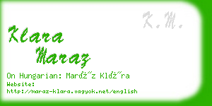 klara maraz business card